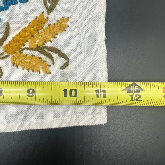 Crewel Embroidered Wall Hanging Hand Towel Give Us This Day Our Daily Bread - Picture 5 of 5